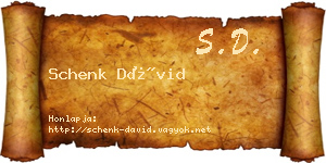Schenk Dávid névjegykártya